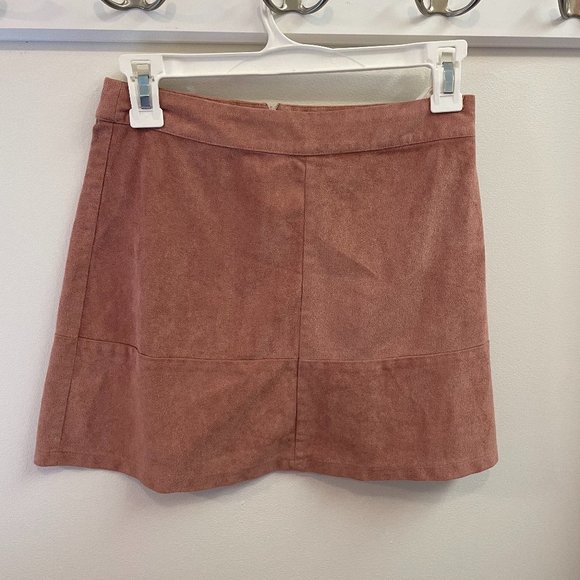 Lulus Pink Suede Skirt - Picture 1 of 2